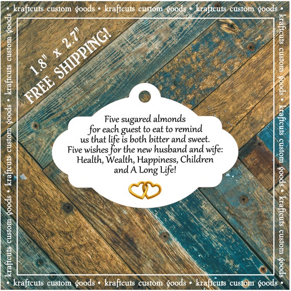 Jordan Almond Favor Tags #777 FREE SHIPPING!