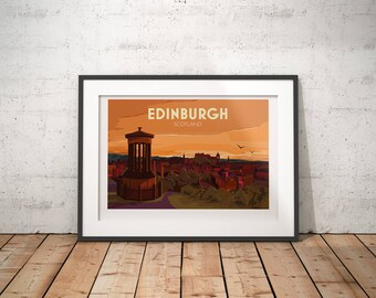 Edinburgh, Scotland, UK - signed travel poster print
