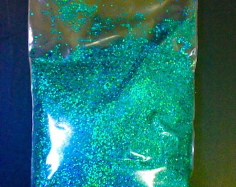 turquoise glitter, holo glitter, 0.4mm glitter, solvent resistant, bulk glitter, loose blue glitter, sparkle craft supply, fine glitter, art