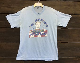 Vintage 1986 The Dead Milkmen Eat Your Paisley RARE ORIGINAL 50/50 Tee
