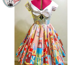 Keyhole Clock Face fabric Dress