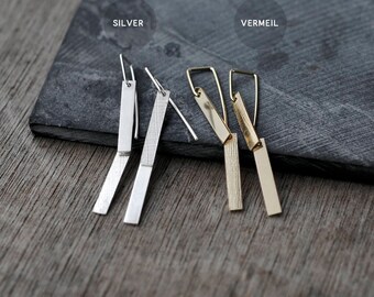 2 legged articulated silver or Vermeil earrings