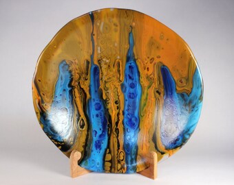 Long Lakes, kilnformed glass bowl