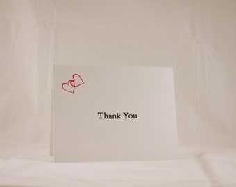 Heart Thank You cards - set of 10