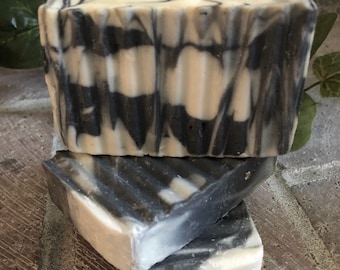 Tea tree activated charcoal soap, acne soap, psoriasis soap, 4.0 oz bar