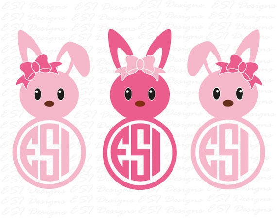 Download Easter Bunny svg Cutting files Monogram svg files SVG DXF