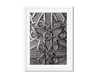 Fine Art Photography - Moroccan Door - Oujda - Morocco - Black and White - Wall decoration - Travel