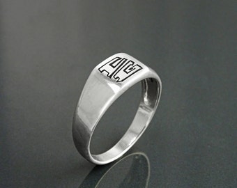 Mens initial ring | Etsy