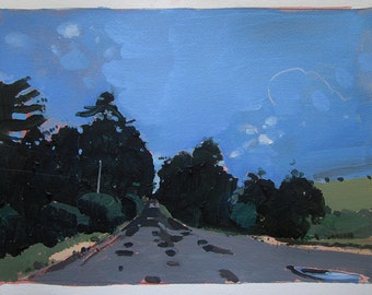 After the Rain, Original Summer Landscape Painting on Paper, Stooshinoff