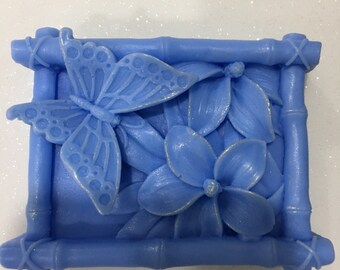 Butterfly and leaf Lavender Handmade Soap