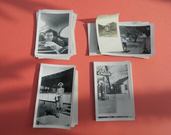 Lot Of 50 Vintage Black White Snapshots Photographs: Portraits People Land City 1930s - 1950s - #26