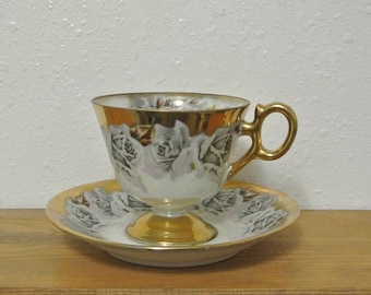 Vintage Gold Teacup and Saucer
