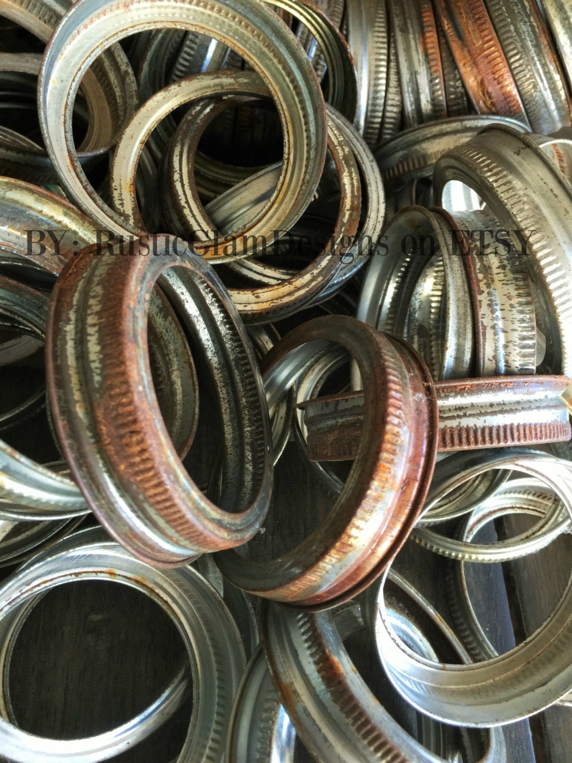 Rusty Mason Jar Lids 1 LB Mason Jar Lids Rustic Decorative