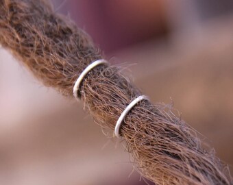 2 Fine Sterling Silver Rings Dreadlock Beads 5mm/7mm Hole (3/16 - 9/32 Inch)