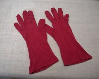 Vintage Van Raalte Amersuede Dark Pink Gloves