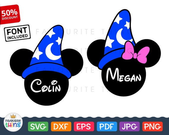 Download Mickey magician in sorcerer hat Svg file Minnie Mouse wizard