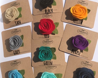 Felt Flower Hair Clips