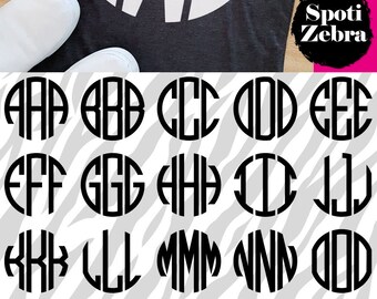 Circle Monogram SVG Files for Cricut Silhouette svg dxf png jpeg ttf font otf font FREE svg borders (vinyl scrap booking clip art clipart)