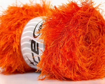 LG 100g Orange Long Eyelash Yarn 164Y 22711