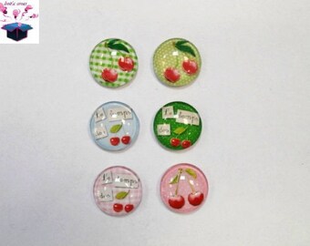 6 glass cabochons 18 mm as pictured lot number 74