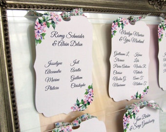 Maxi label for wedding table plan, baroque shape, 10 cm x 17 cm