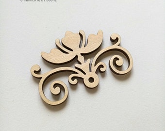 Floral laser cut wood ornaments / Florals / Floral ornament / Wood decor / Scrapbooking / Wood cutouts / Wood ornaments / Laser cut floral