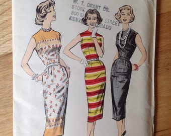 Vintage 50s Advance 8553 Women' Sleeveless Dress