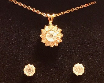 1980's Avon Necklace And Earrings Set