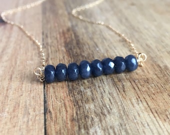 Sapphire Necklace - Sapphire Jewelry - Gemstone Necklace - Sapphire - September Birthstone Necklace - September Birthstone