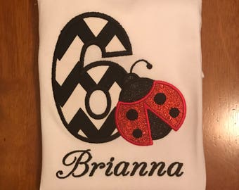 Lady Bug Birthday Shirt or Baby Bodysuit