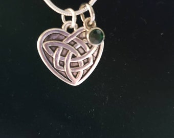 Celtic heart charm necklace