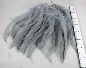 feathers Strung Schlappen Dyed Blue Dun Grey gray 6 to 8 inches SCH-13
