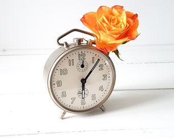 Vintage chroom alarm clock 'Jaz' * old alarm clock * collectible alarm clock * Jaz * industrial clock