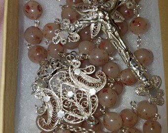 Handcrafted flower bead rosary
