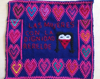 Zapatista art. Embroidered textile.