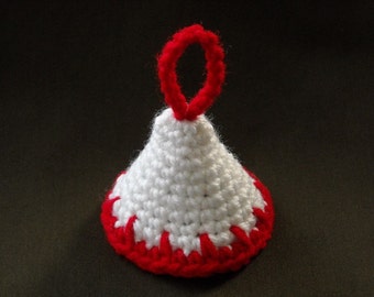 White and Red Bell Ornament