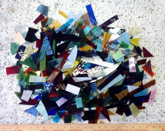 Stained glass scrap 10 lbs of glass for mosaics jewelry art glass projects box 1