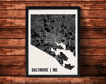 Baltimore Map Artwork | Map of Baltimore | Baltimore Maryland Map | Baltimore City Map | Baltimore Poster | Baltimore Wall Art Print