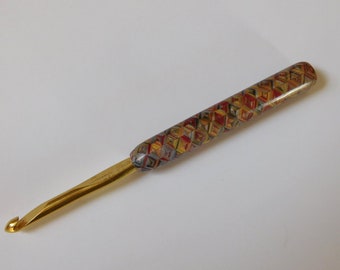 Susan Bates size J-10, 6 MM crochet hook, polymer clay crochet needle