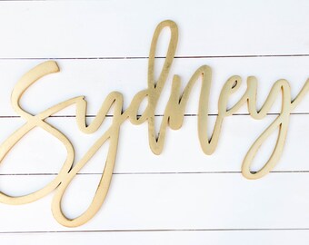 24"- 1/4 thick laser cut name sign / custom wood name / laser cut signage / wedding name sign / nursery name sign / baby decor / photobooth