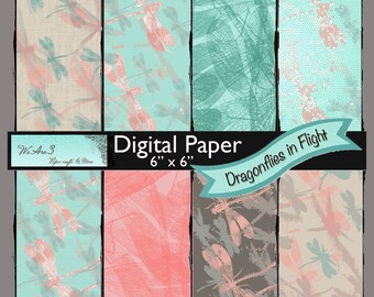 We Are 3 Digital Paper, Dragonflies in Flight