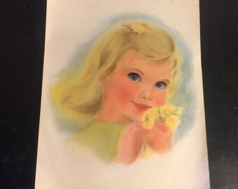 1960's Northern tissue girl print blonde