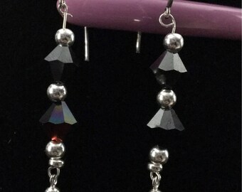 Swarovski and sterling silver dangle earrings