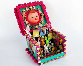 Honey Bunny Cigar Box Assemblage Altar