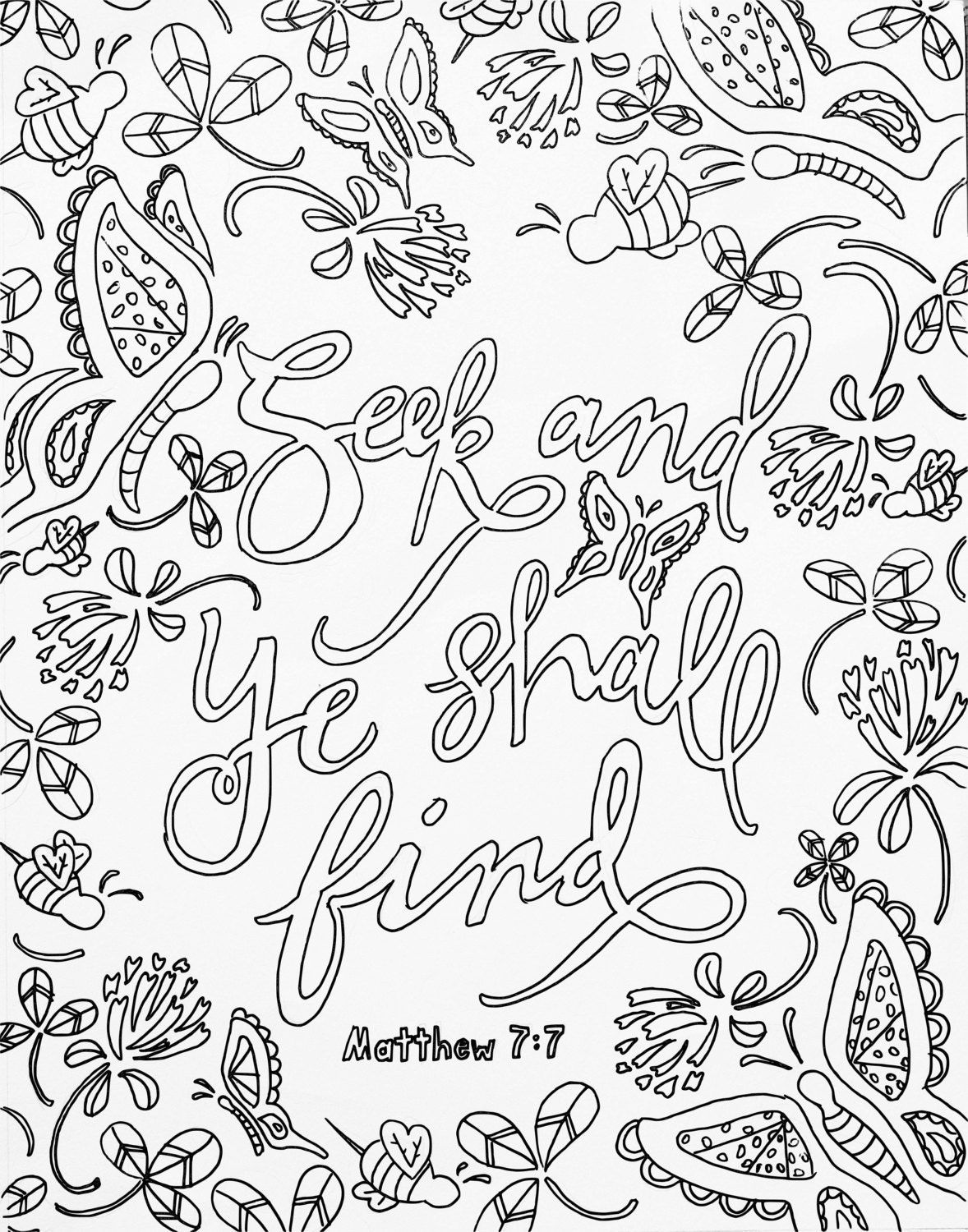 Scripture Coloring Page Adult Meditation