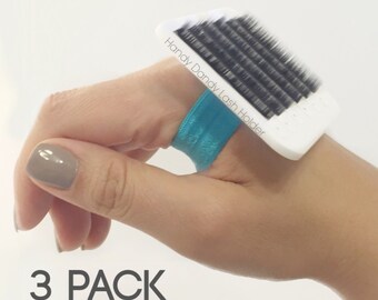 Eyelash Extensions ~ 3 x Handy Dandy LASH Holder (tray, tile, hand strap, wrist wrap, pod, paw, caddy, plate, bracelet, makeup palette)
