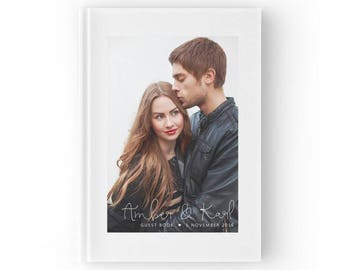 Personalized Wedding Guest Book, Photo GuestBook, Photo Wedding Guest Book, Unique Wedding Guest Book, Color Choices Available, GB086