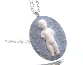 Frozen Charlotte Necklace Simple Style Antique Frozen Charlotte Doll Pendant Lorelie Kay Original