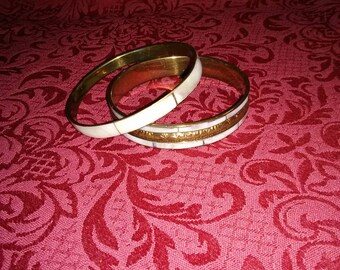 Vintage. Set of 2 large Bangles. Mother of Pearl