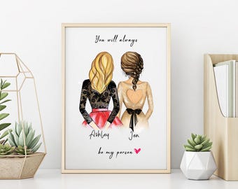 Personalized unique Best Friends Wall Art